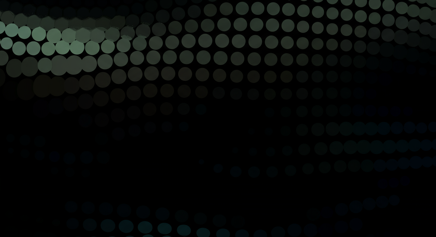Dark background with rows of light-colored, circular dots that gradually fade into darkness, creating a dotted pattern.