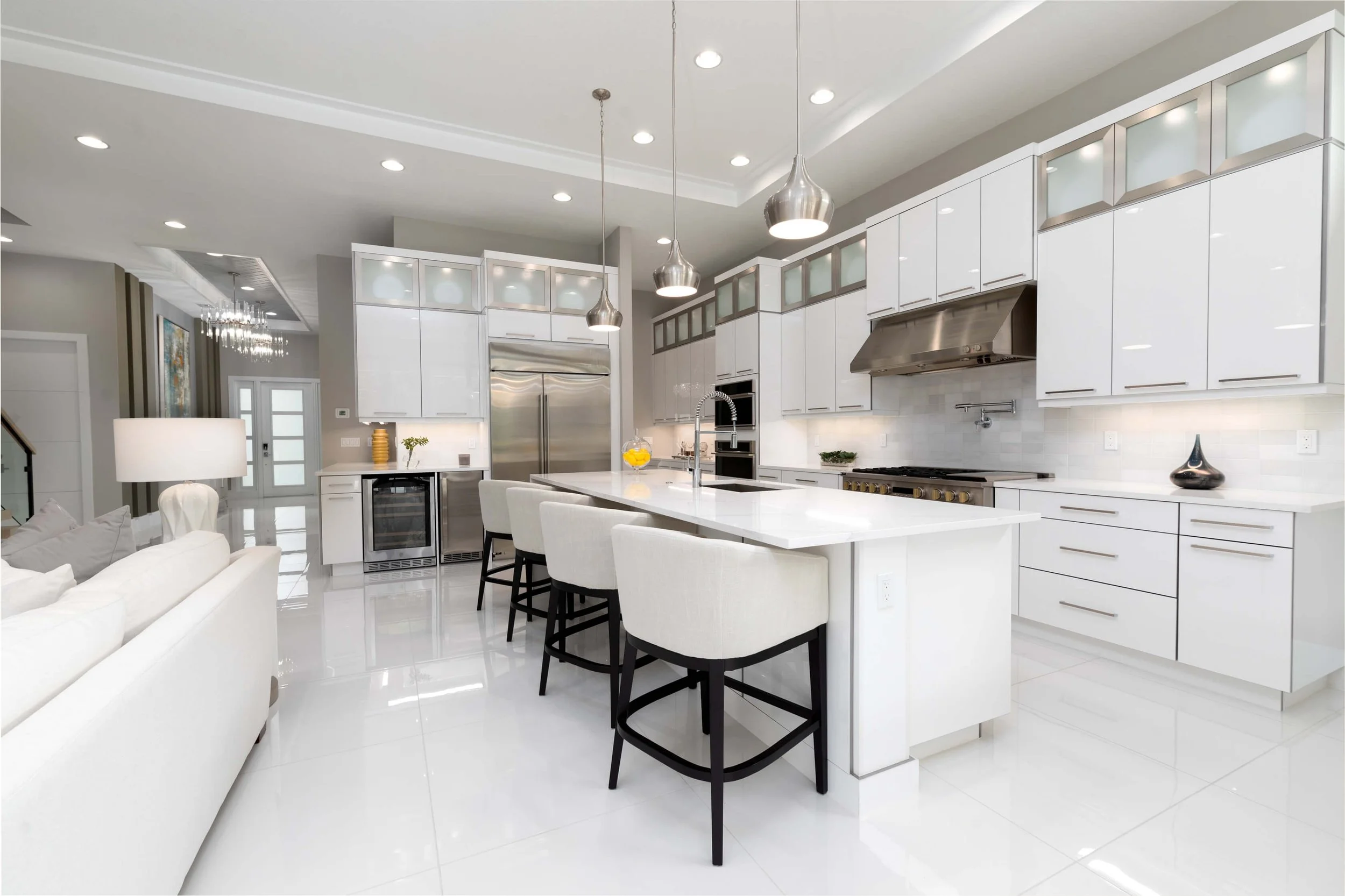 Kitchen - White cabinets - Stainless Steel - Clark Grant - Palm Beach Gardens, FL