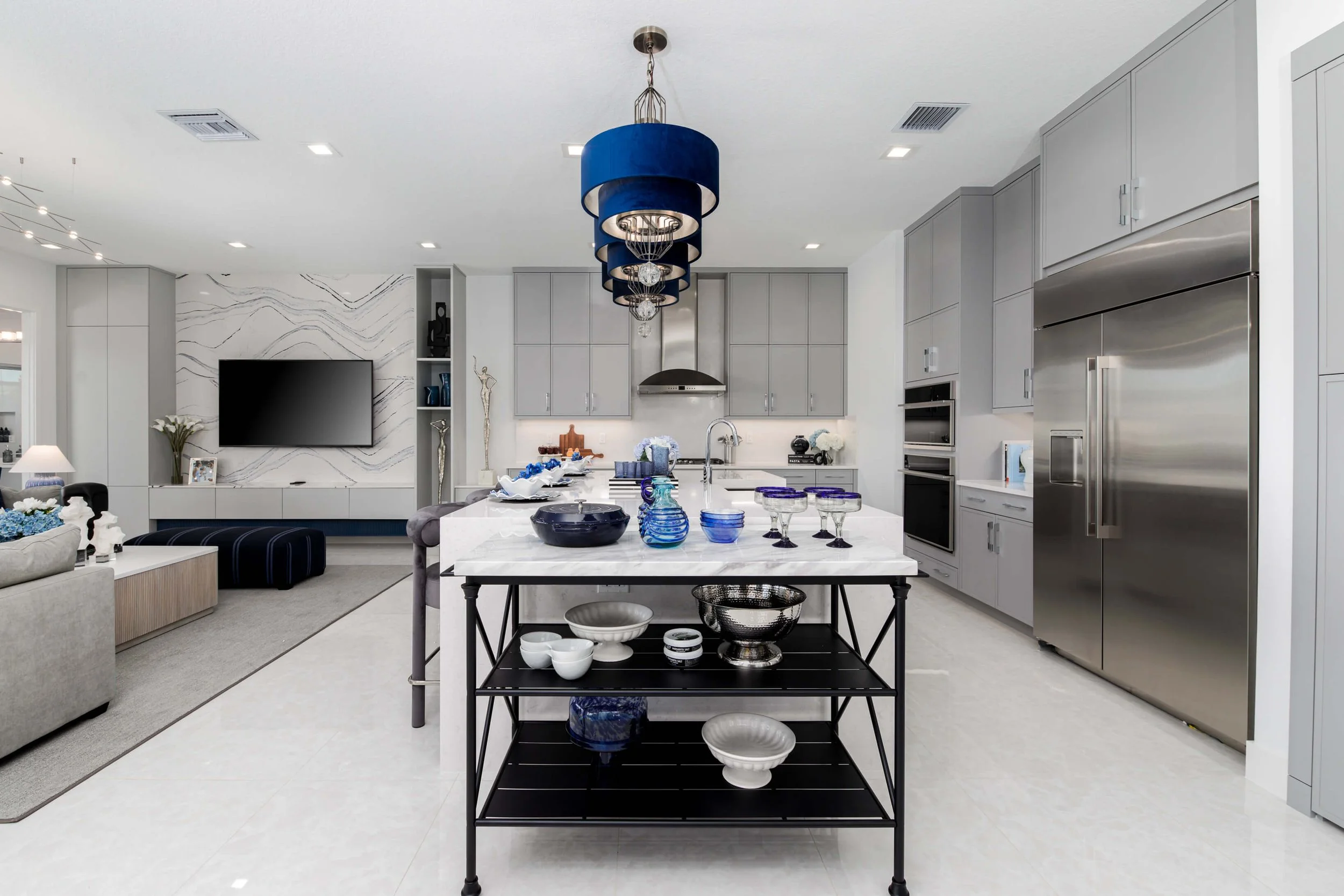 Kitchen - Blue - Stainless Steel - Flash - Clark Grant - Boca Raton, FL