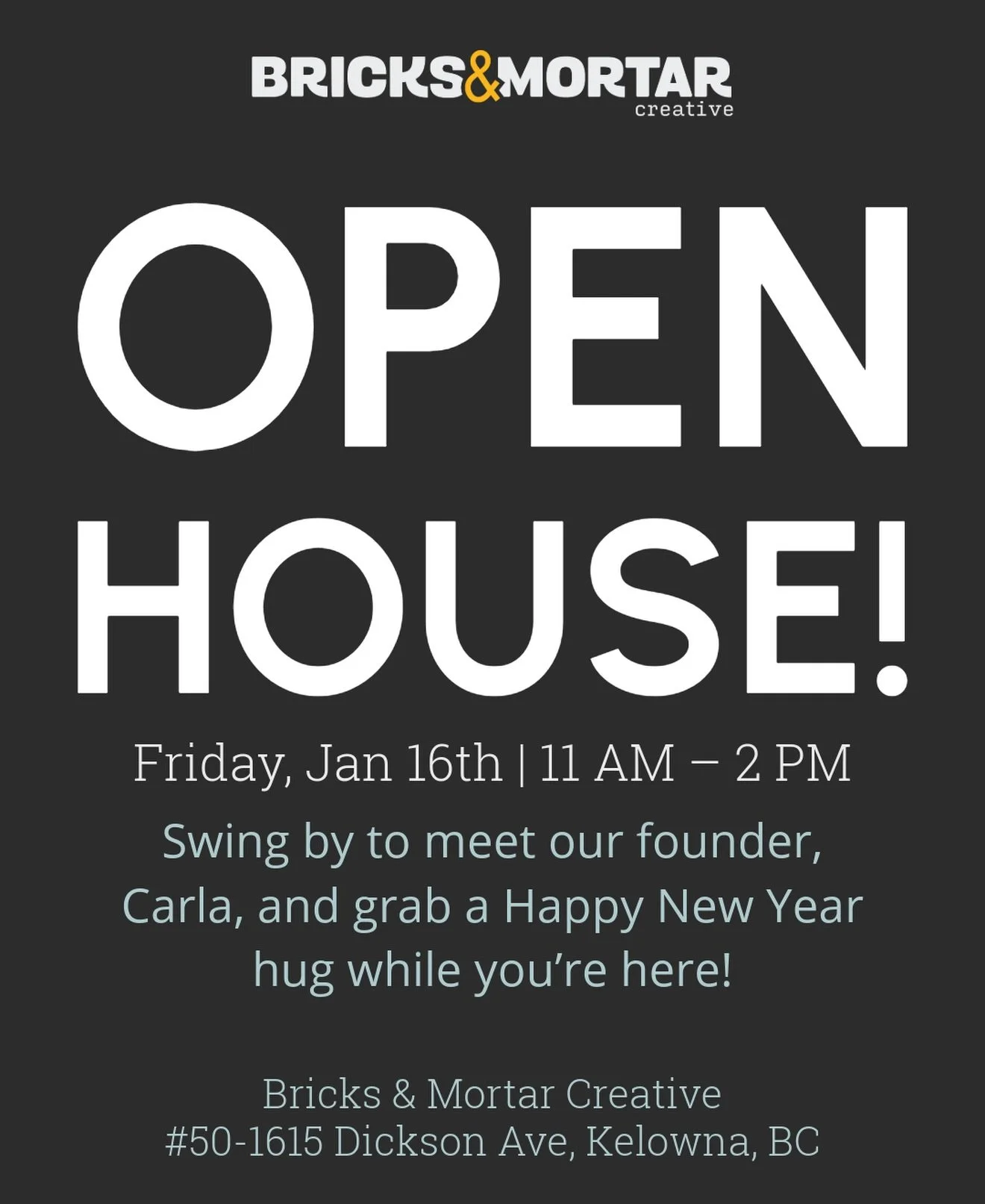 Open House tomorrow!
Pop in, explore the space, meet our founder Carla, and kick off the new year with good vibes (and maybe a hug or two).
