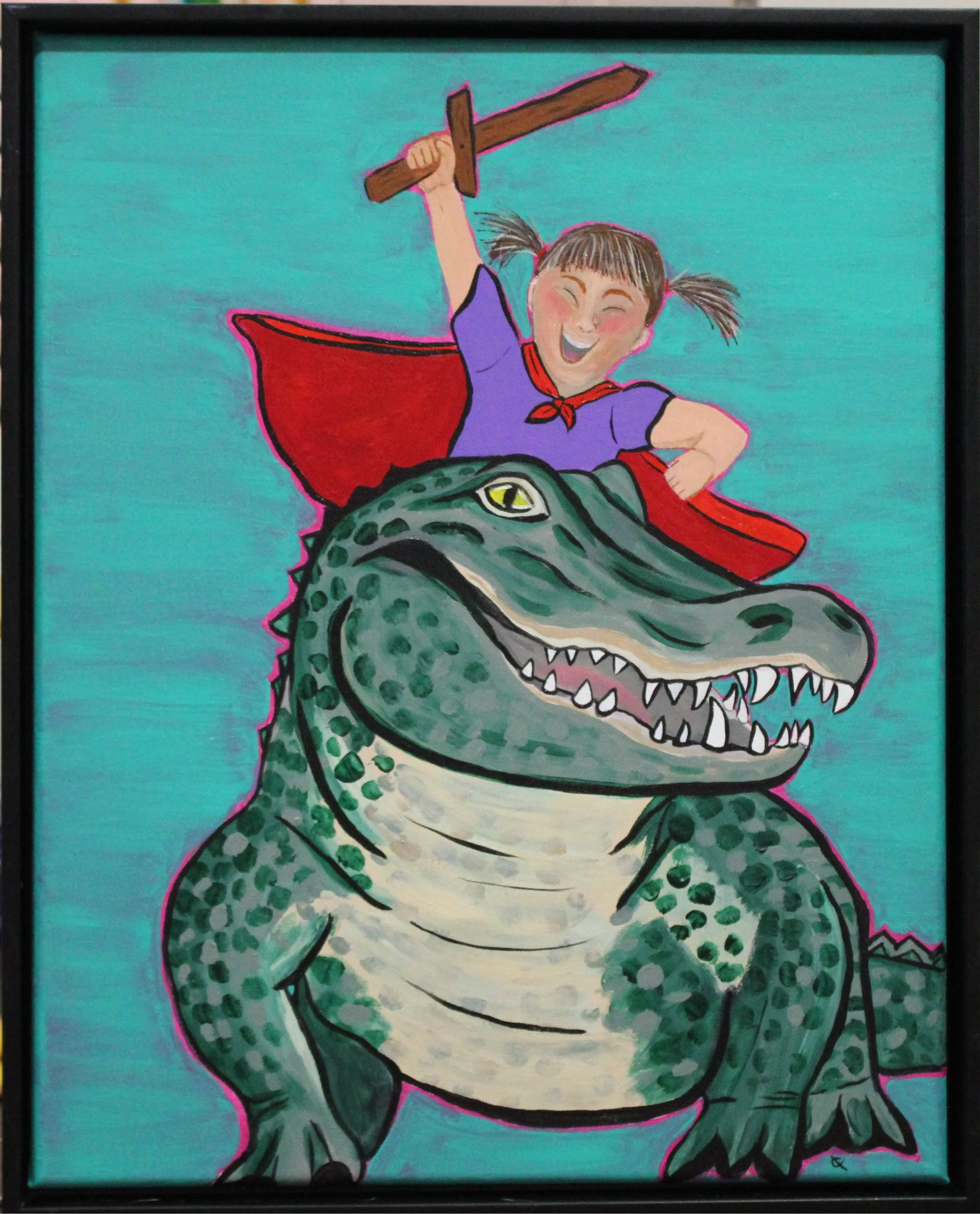 FRAMED louisiana girls gator 2.JPG