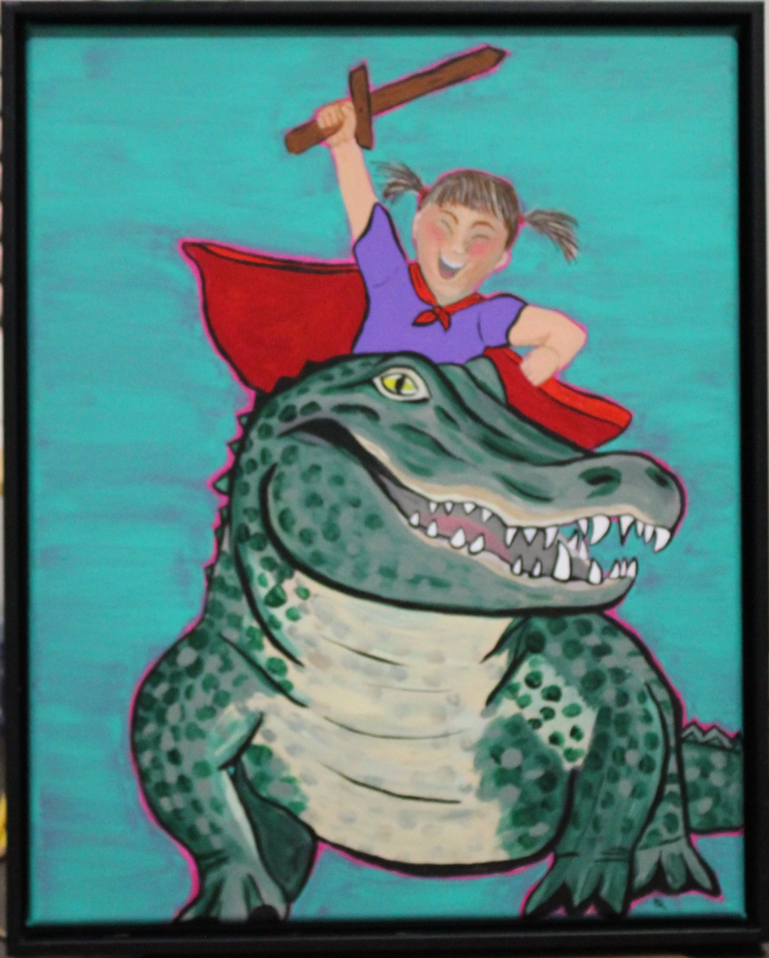 FRAMED louisiana girls gator.JPG