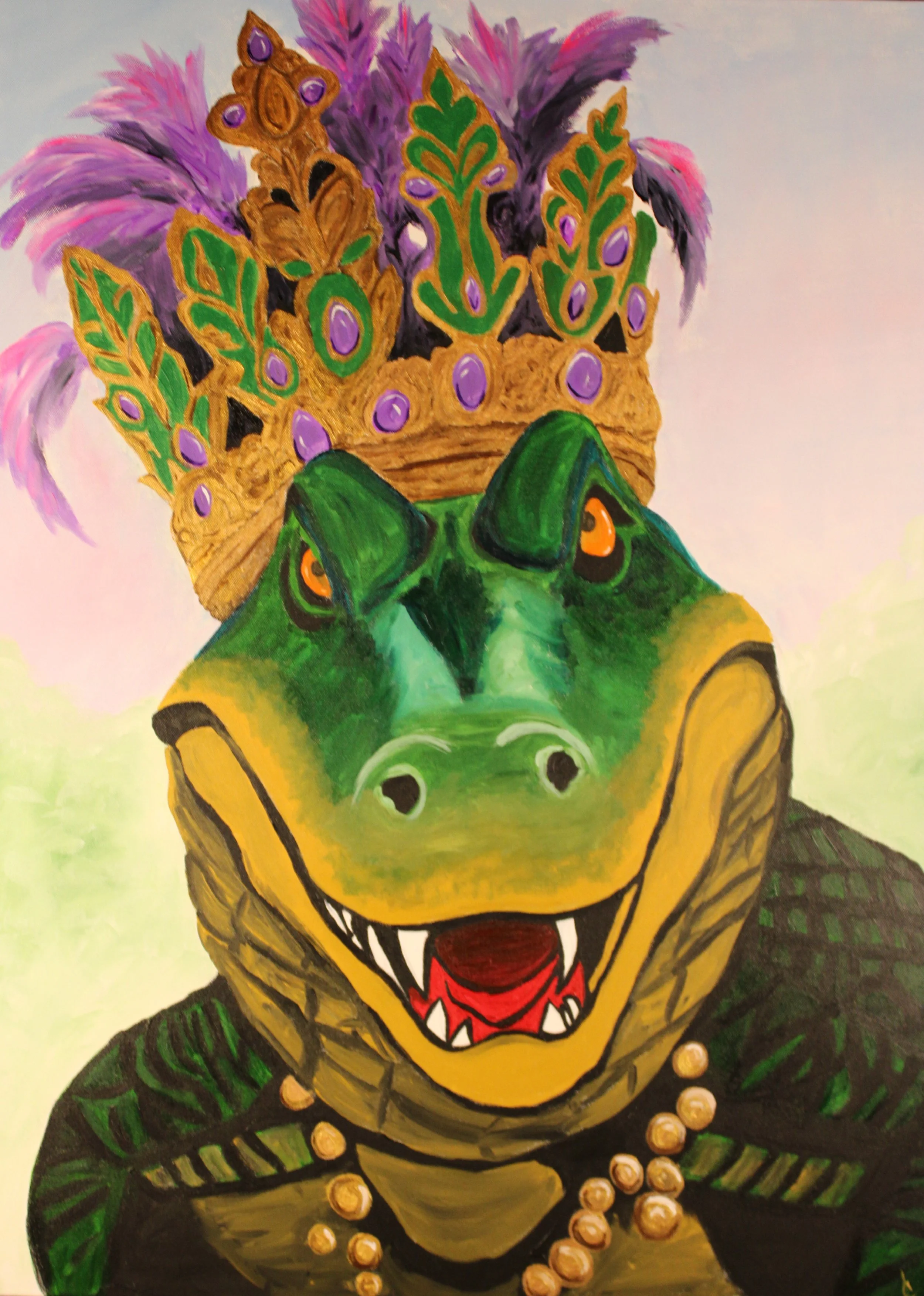 "Augustin-the Mardi Gras Alligator" 30x40