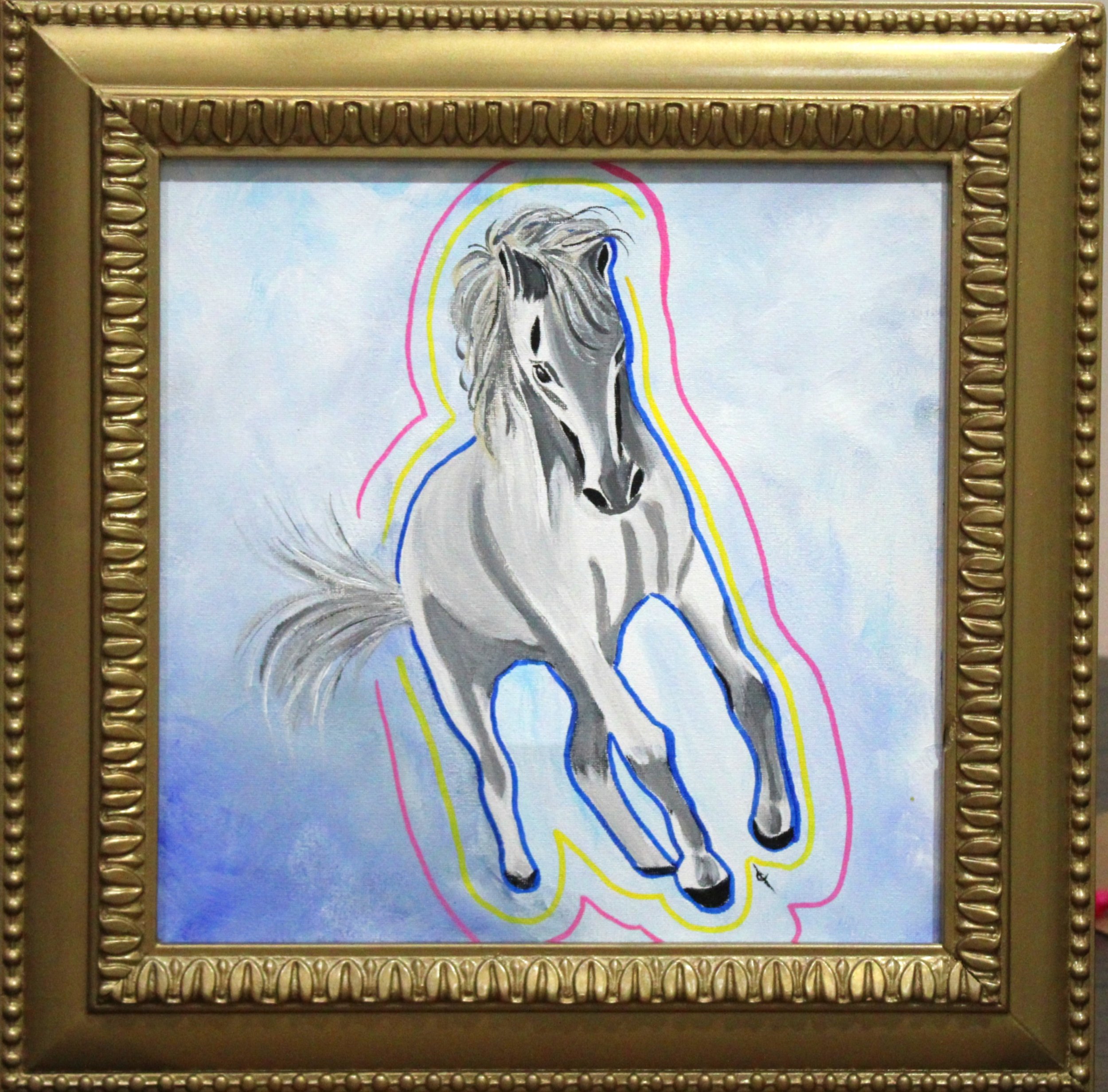 FRAMED Cutting Up White Horse.JPG