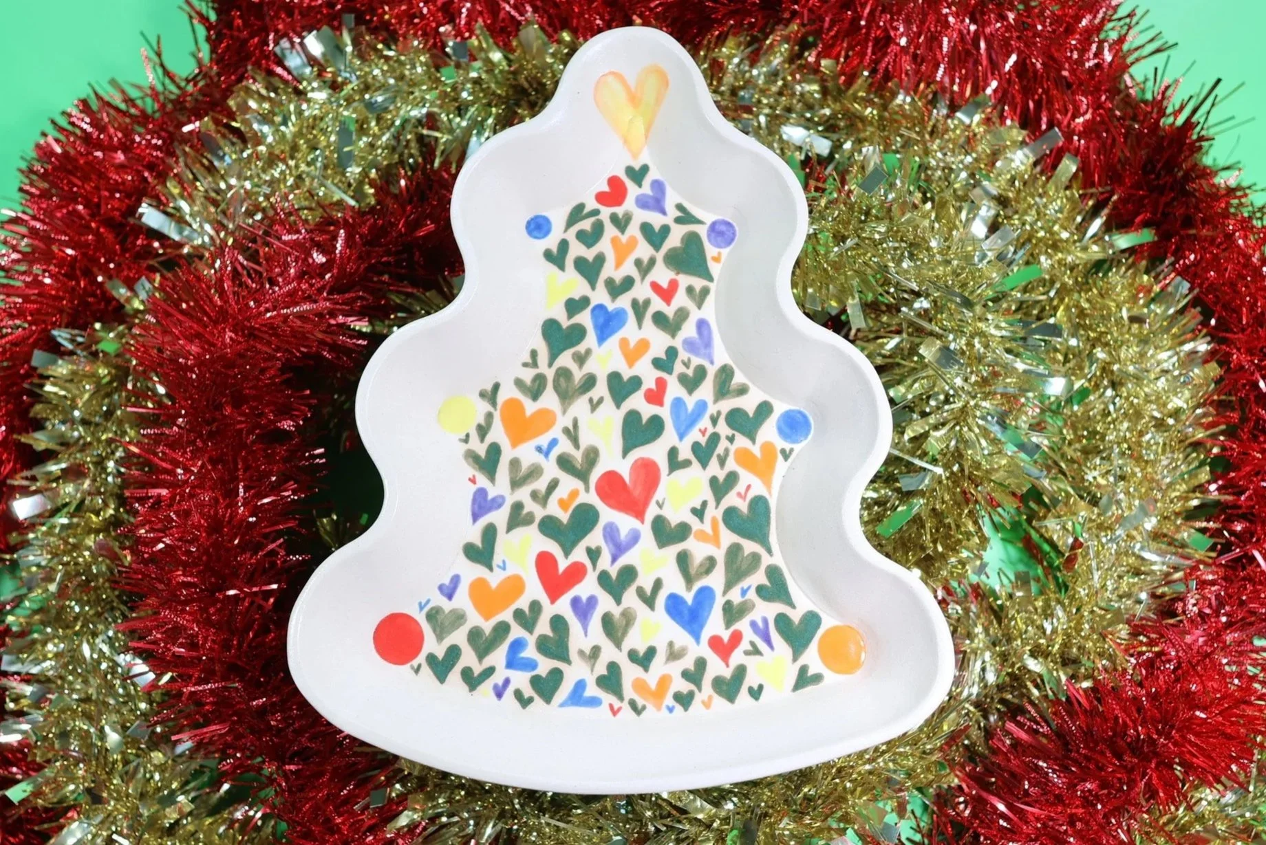 Heart Pattern Christmas Tree bowl