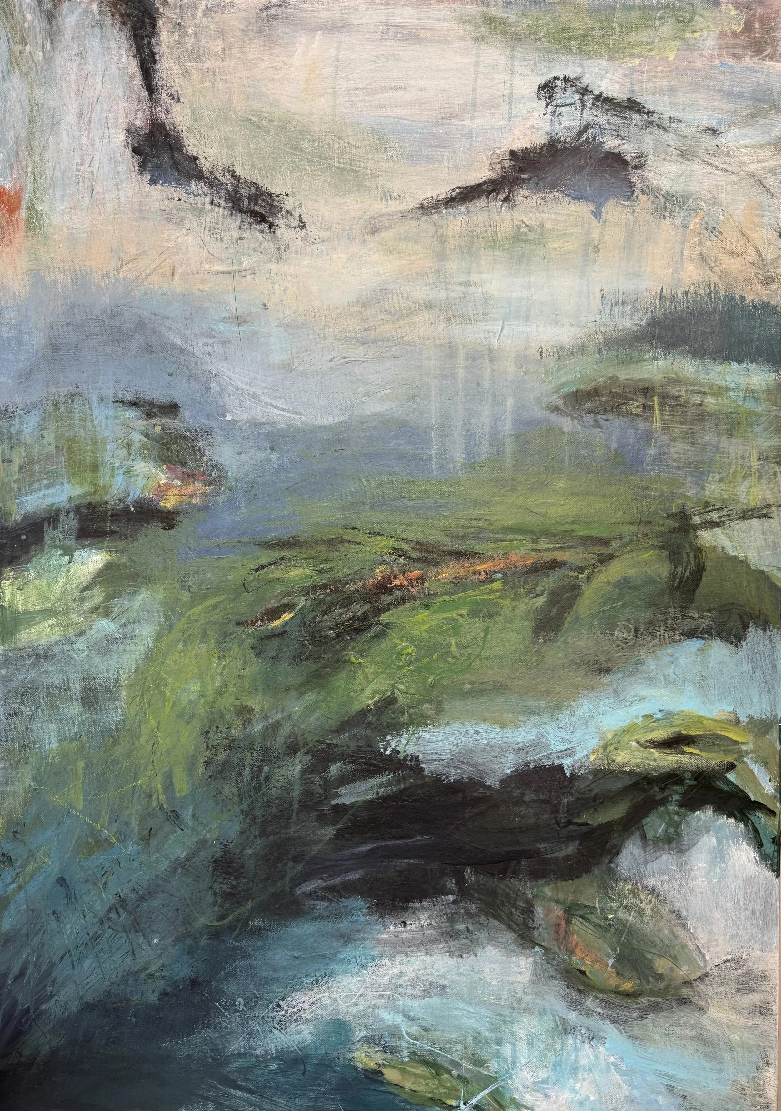  Stue med stort Skogmaleri- Nordisk interiør