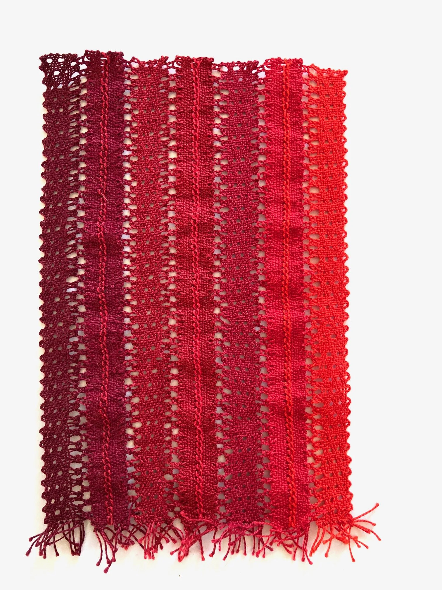 Red monotone piece showing a colour gradient