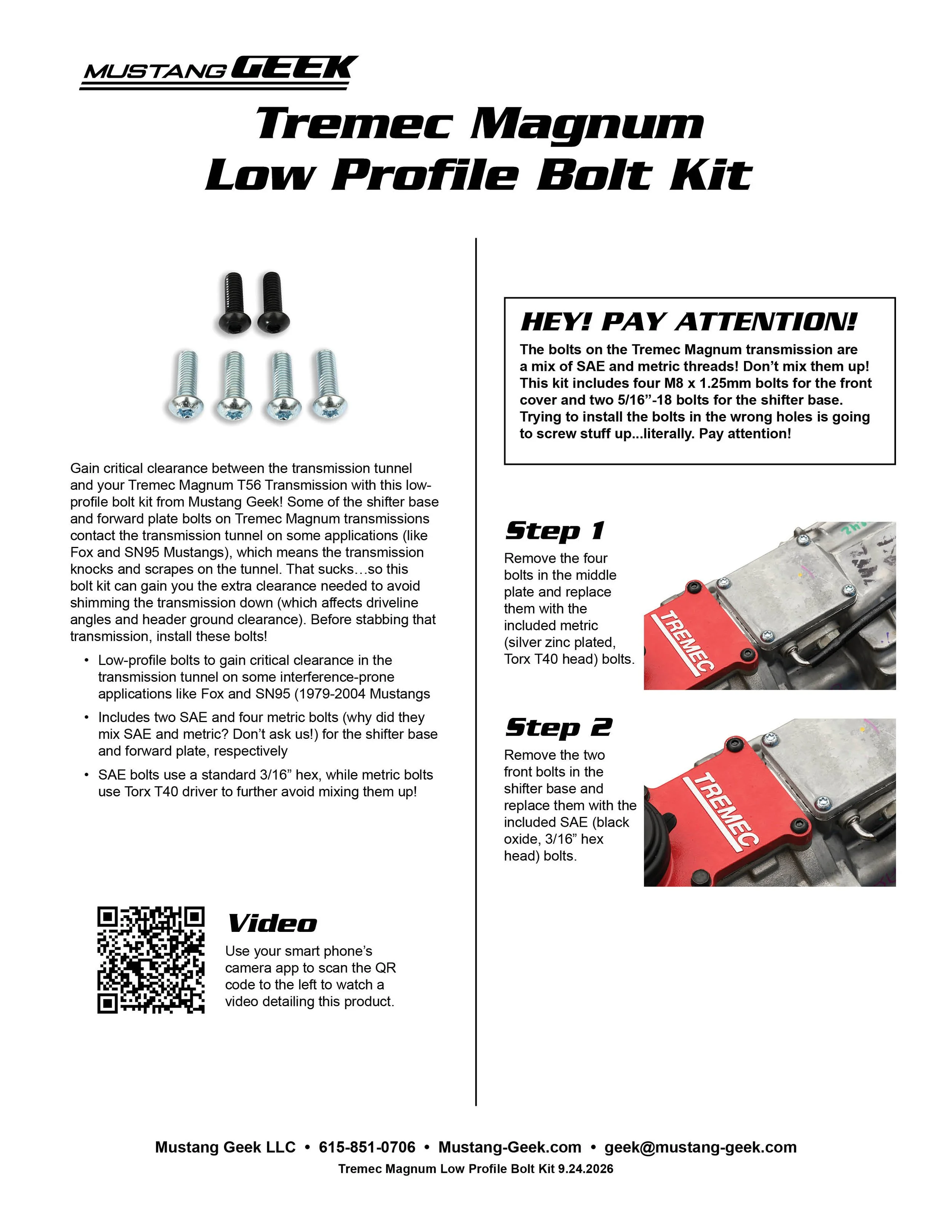 Tremec Magnum Low Profile Bolt Kit.jpg