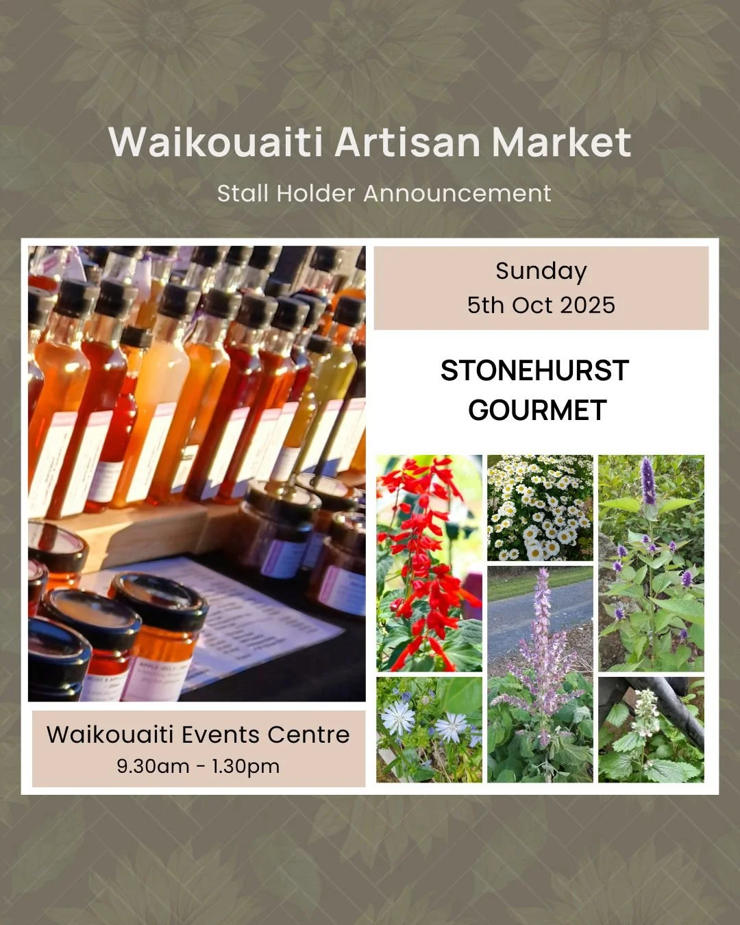 ✨ Stall Announcement &ndash; @stonehurstgourmetltd ✨ 

#otagoartisanmarket #waikouaitimarket