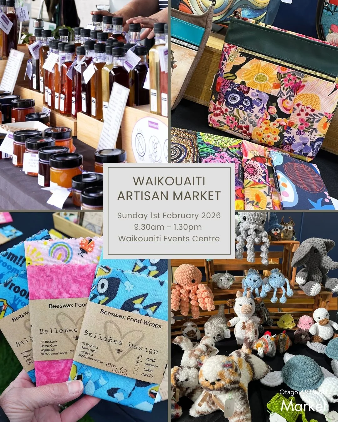 ✨ Waikouaiti Artisan Market is back for 2026 ✨

Our first market of the year is coming up soon and we would love to welcome you along.

🗓 Sunday 1st February 2026
⏰ 9.30am &ndash; 1.30pm
📍 Waikouaiti Events Centre

Join us for a relaxed Sunday morn