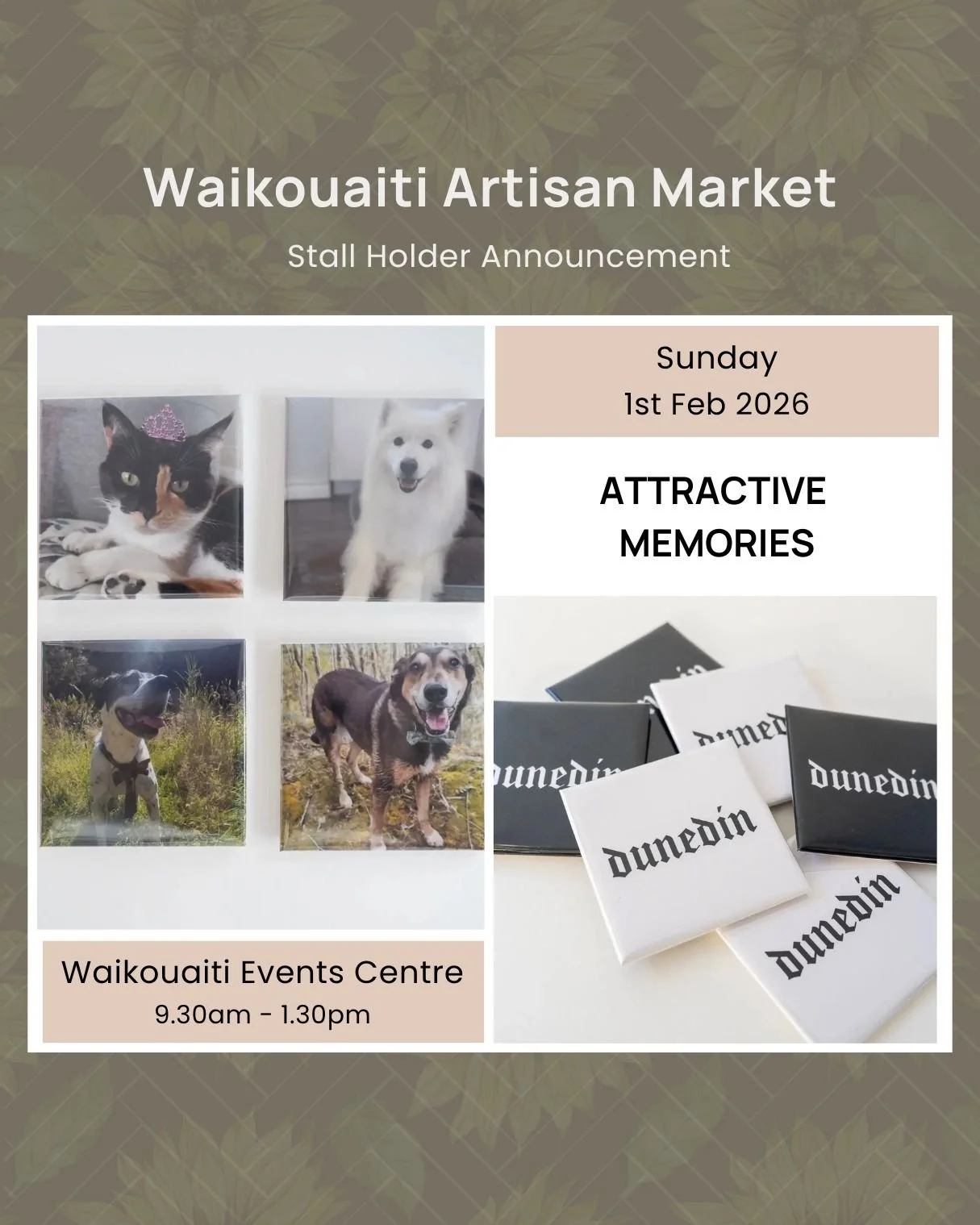 ✨ Stall Announcement &ndash; @attractivememories.nz ✨

#waikouaitimarket #otagoartisanmarket #otagoartisans