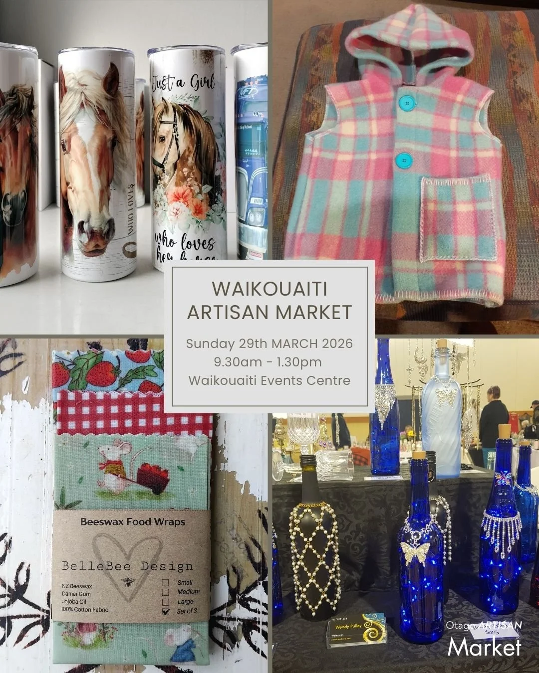 Our next market is just two weeks away!

Join us on Sunday 29 March at the Waikouaiti Events Centre from 9.30am to 1.30pm. We also have a BBQ lined up for this market which is great. More details coming soon.

Free entry, open to everyone. We hope to