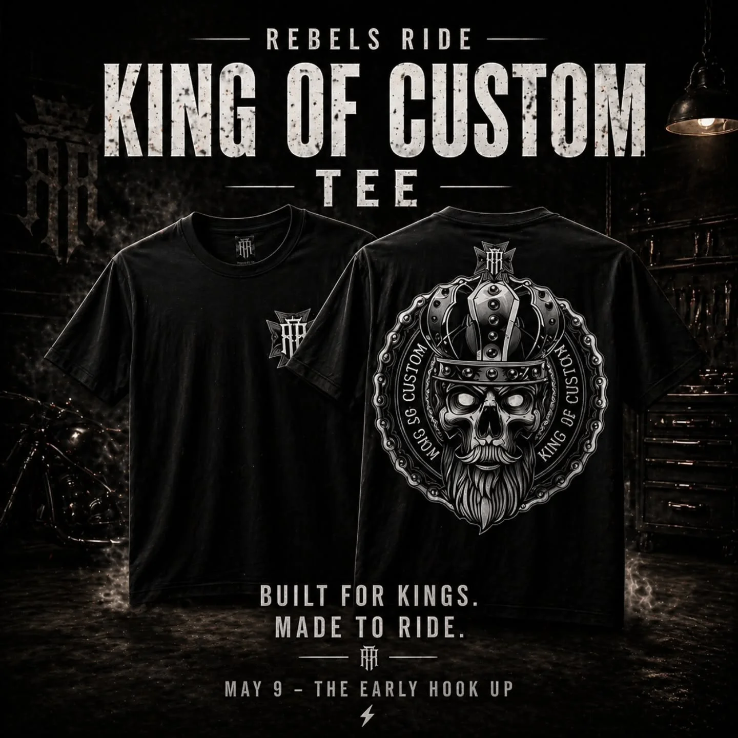 The KING OF CUSTOM is back

Built for Kings. Made to ride.

Launching May 9 @ The Early Hook Up event and live on the website on May 11.

Limited pieces. No restocks.

#rebelsride #kingofcustom #builtnotbought #motorcyclesofinstagram #bikelife