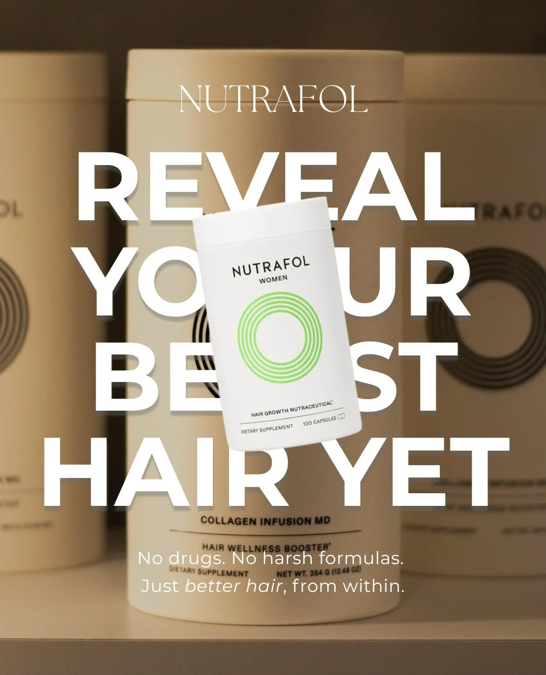 ๐ฟ Tired of quick fixes for thinning hair? Real change starts from within. @nutrafol is a clinically studied supplement that targets the root causes of hair thinning like stress, hormones, and nutrition. 
By nourishing your body with botanicals and