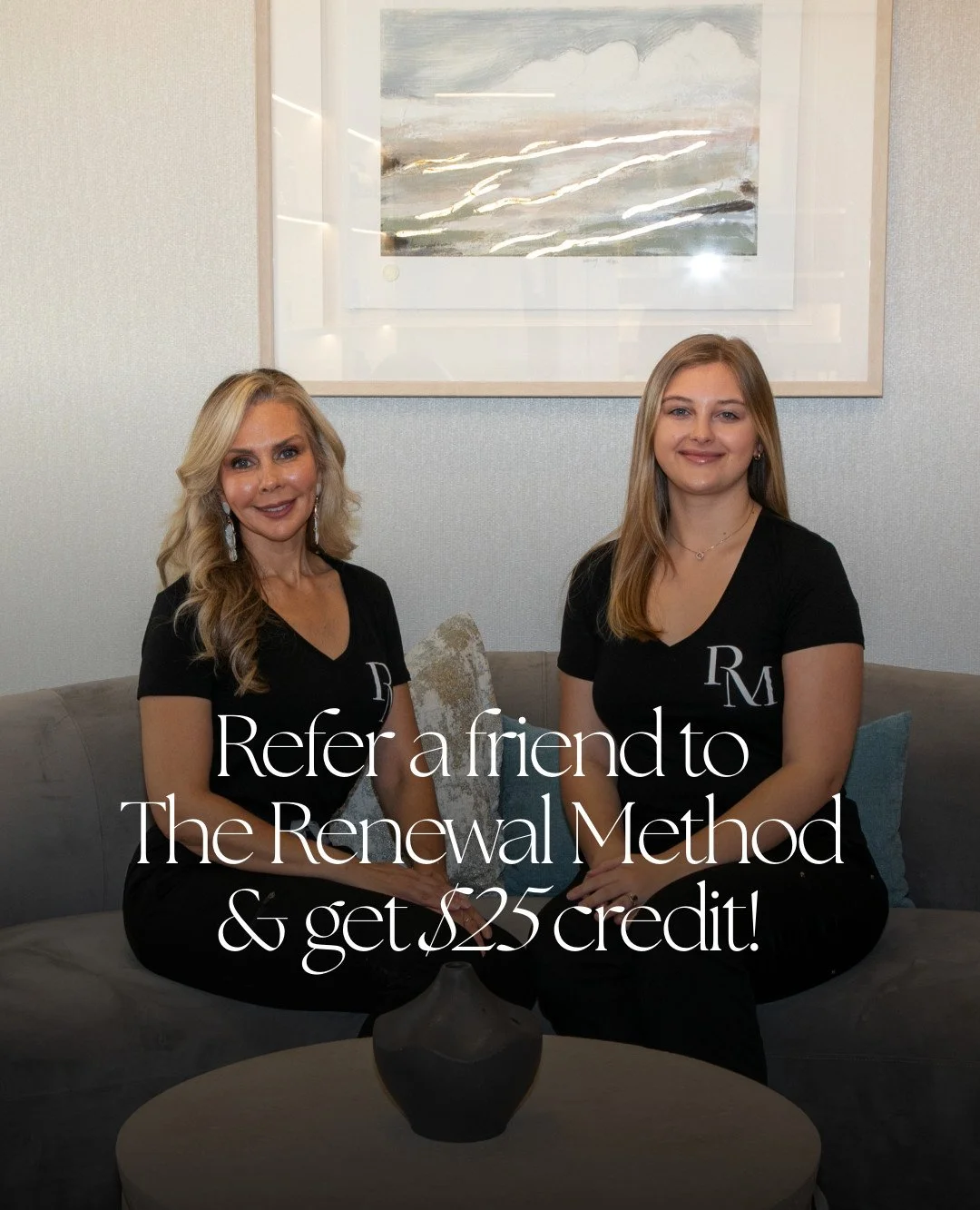 👯&zwj;♀️ The only thing better than glowing skin is glowing skin with a friend. When you share The Renewal Method with someone you love, you both win. 

Refer a friend and you will receive $25 credit toward your next treatment. Think of it as a than