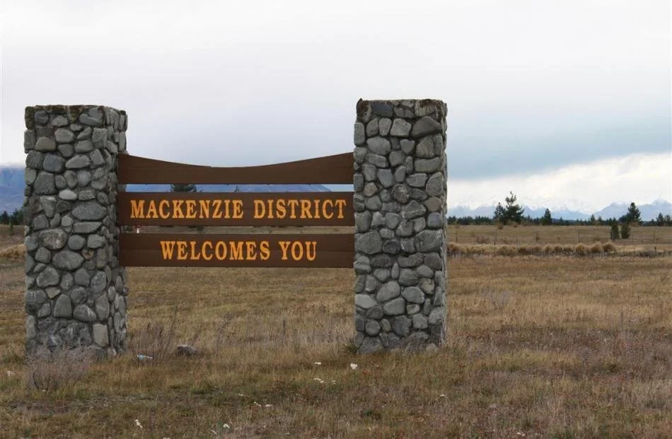 Sign for the MacKenzie district in Canterbury.