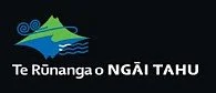 Logo with stylized wave and mountain graphic, and text 'Te Rūnanga o Ngāti Tahu'.