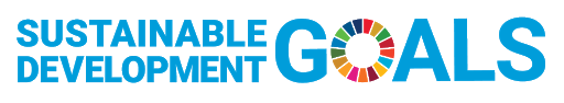 Sustainable Development Goals logo with colorful circles and text.