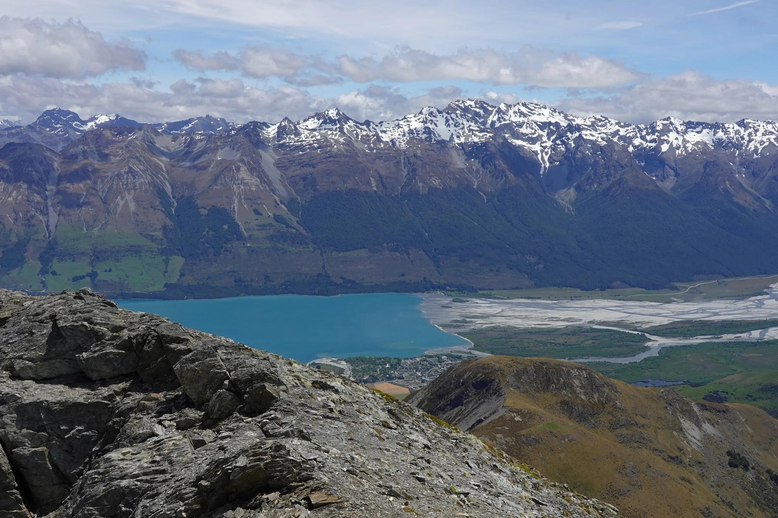 A photo of mountains and lakes in the Southern Lakes region.