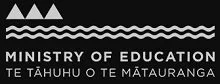 Logo of the Ministry of Education with waves and text in English and Māori.
