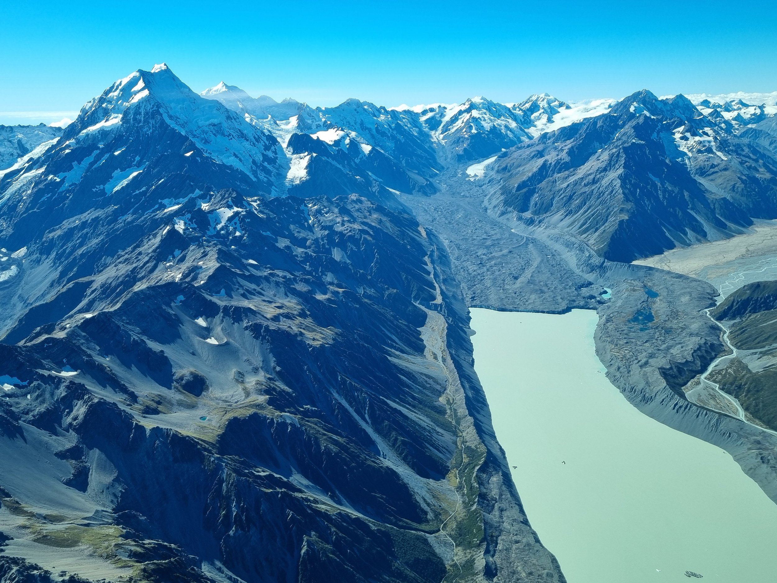 An image of Haupapa Tasman Glacier, – the largest and longest glacier in Aotearoa.