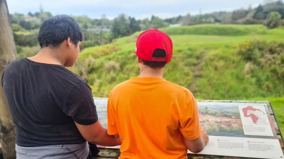 Heritage helps us understand and explain why we are the way we are. Pictured: Visitors at Kororipo Pā, Kerikeri. Image: LEARNZ.