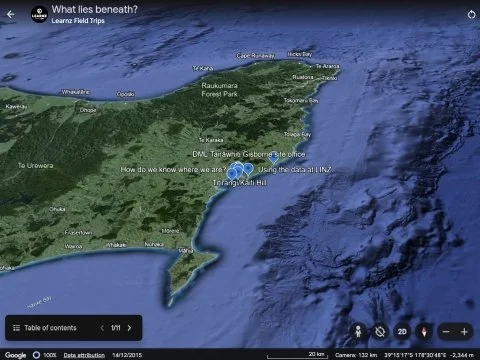 'What lies beneath?' Google Earth web tour screenshot with link