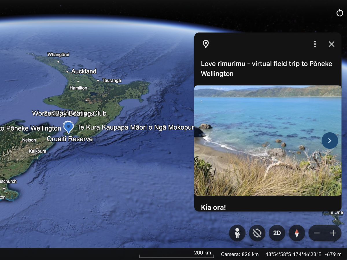Love Rimurimu Google Earth virtual field trip to Pōneke Wellington image