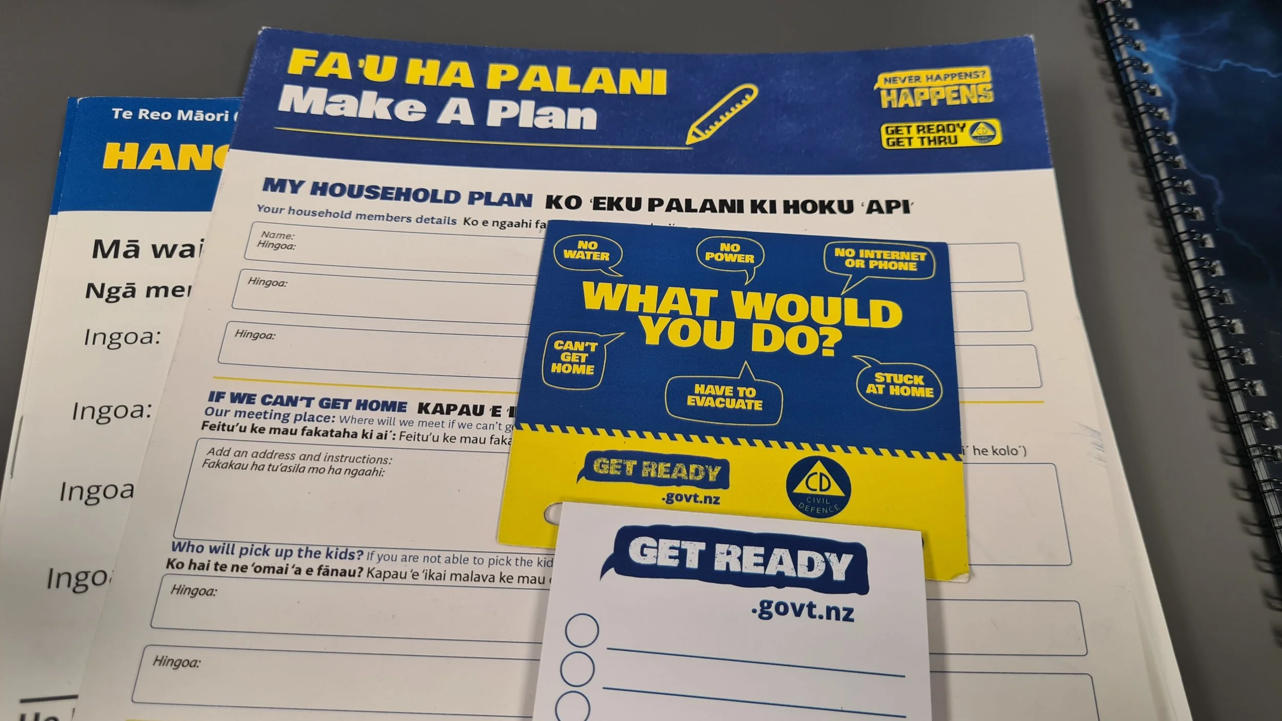 Hard copy emergency planning resources in different languages. resources