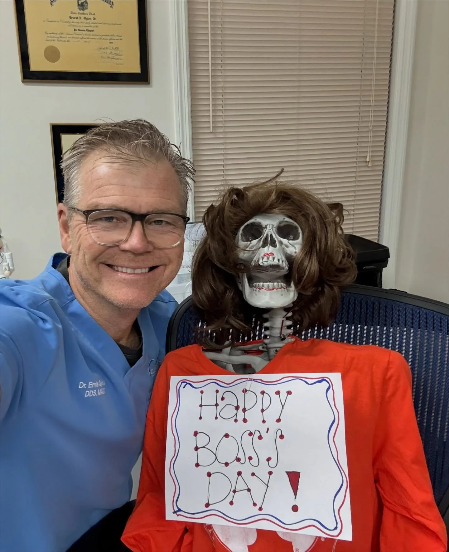 Staying spooky with Dr. Ernie for National Boss Day 🤣