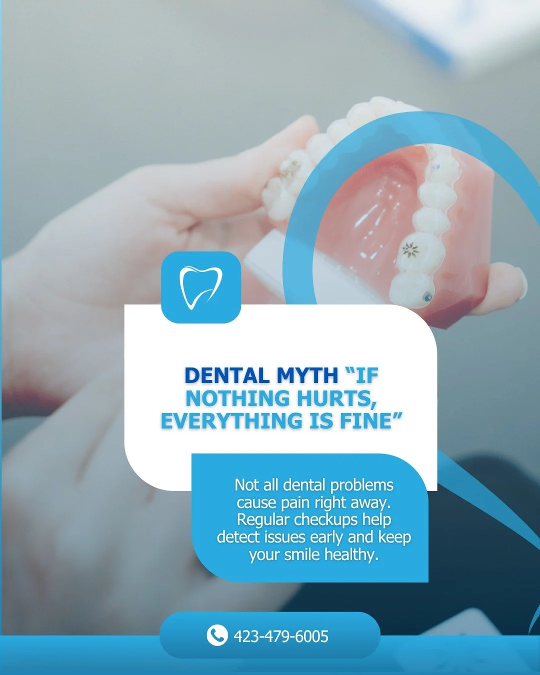 Dental Myth❌ &ldquo;If nothing hurts, everything is fine&rdquo;
Fact✔️ Prevention matters!
Not all dental problems cause pain right away🦷⚠️