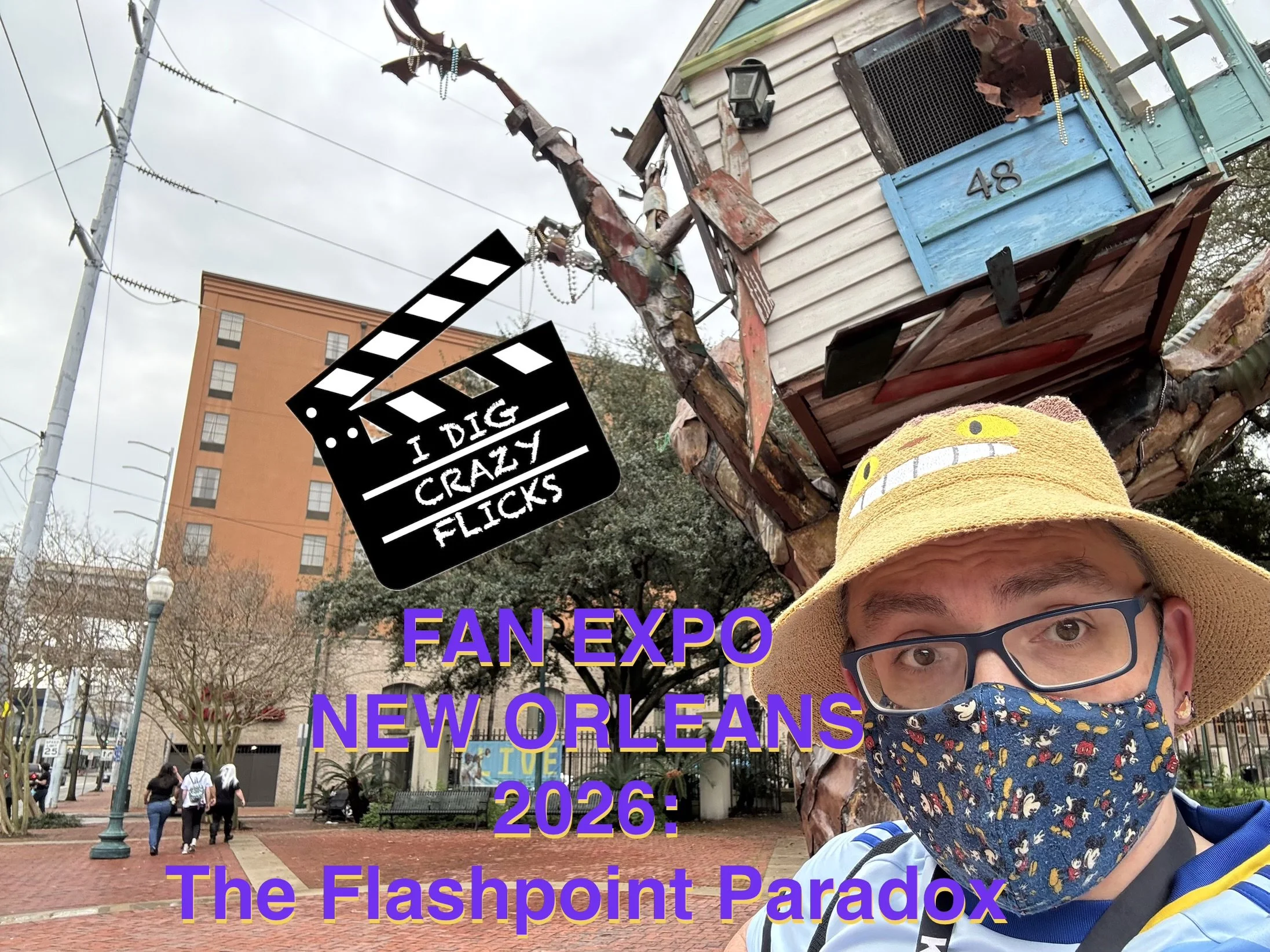 CatBusRuss in front of an artistic memorial to Hurricane Katrina.