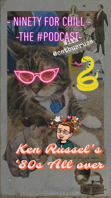 Eva the Queen Kitty embracing Ken Russell's camp