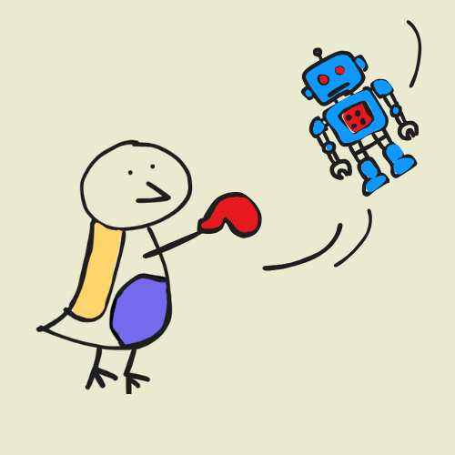 me vs the robot - A wrestling match