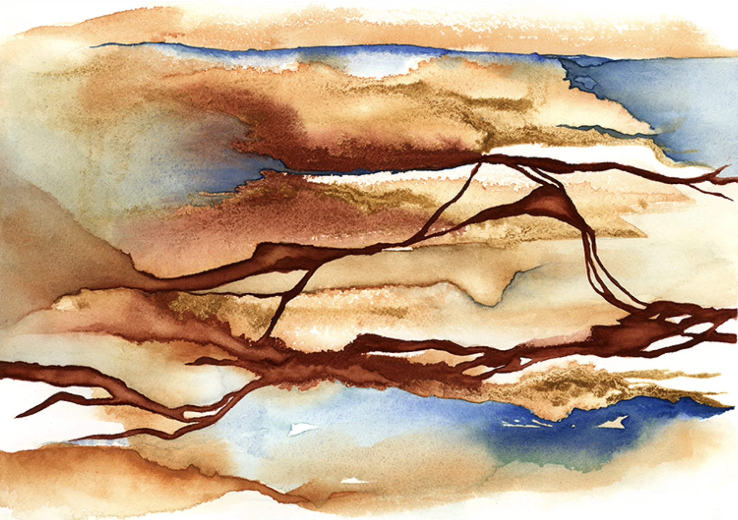 Abstract painting, Ease My Clouded Mind, by Mindy Wara