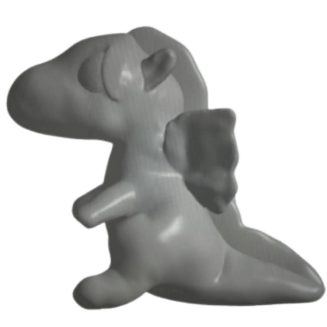 Greyscale mock up of a fiberglass dragon statue.