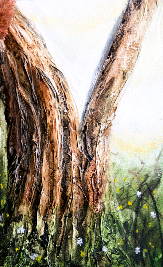 Creating Texture with Tissue Paper and Gesso