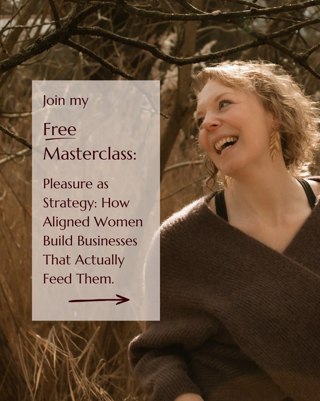 My next free masterclass is coming up:

🌷 Pleasure as Strategy: How Aligned Women Build Businesses That Actually Fuel Them.
🗓️ Tuesday 21st April 2026.
🕰️ 4:00&ndash;5:30pm UK time ~ live on Zoom.

If your business feels heavy right now, it's prob
