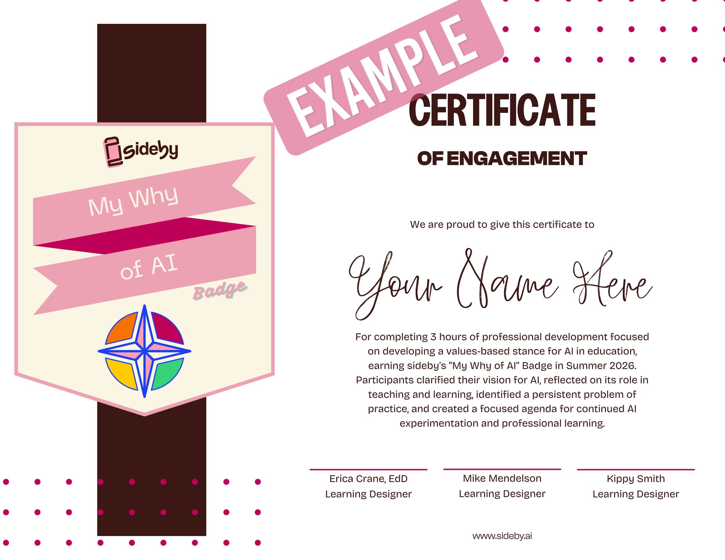 My Why of AI certificate from sideby
