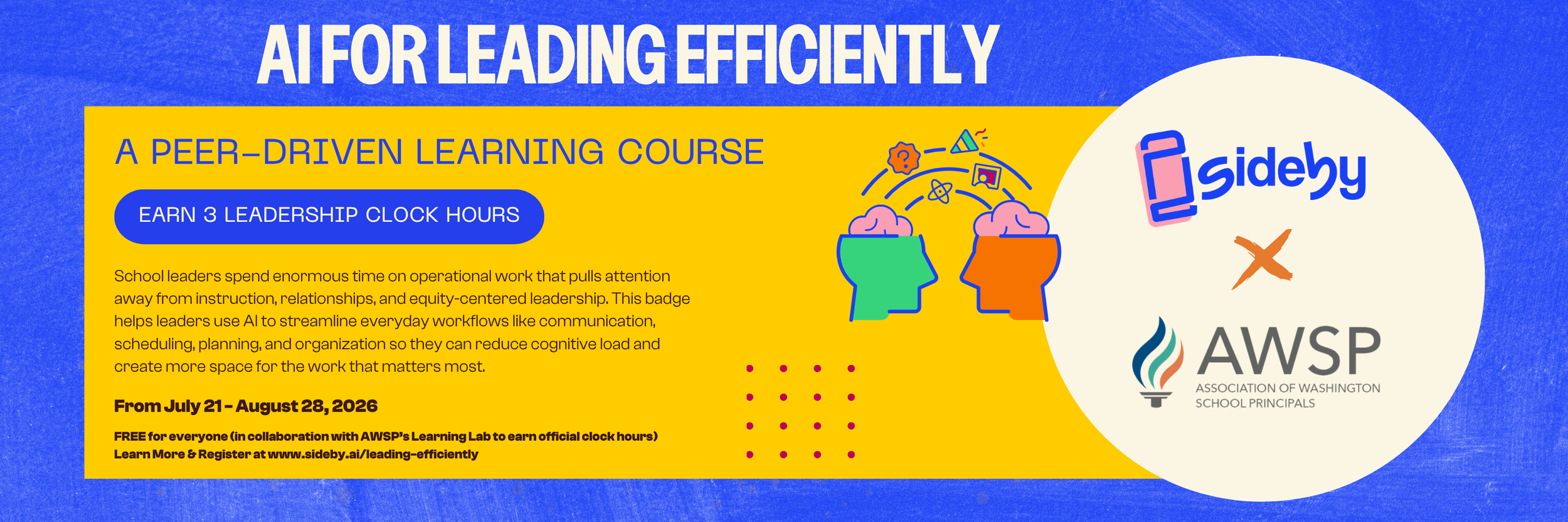sideby AI for Leading Efficiently banner - a peer driven learning course