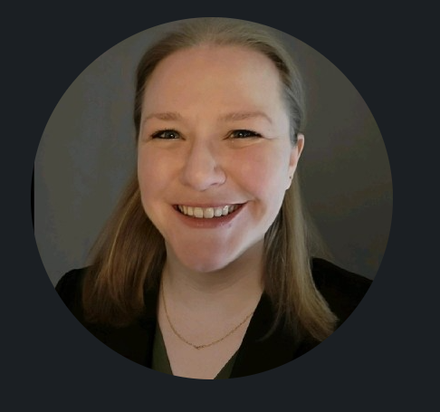 a woman smiling