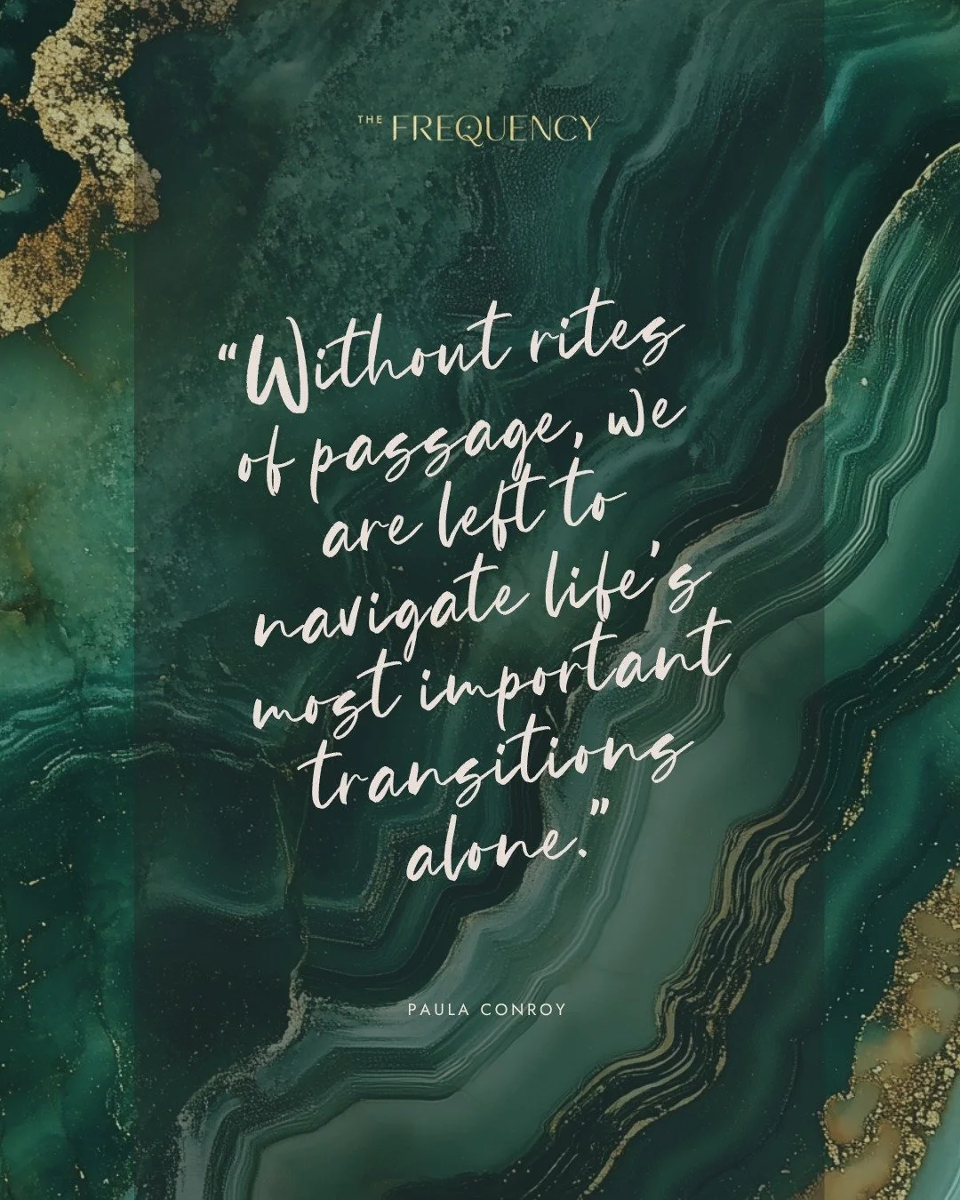 We have removed rites of passage from modern life&hellip;
and then we wonder why people feel lost in transition.

There was a time when life&rsquo;s thresholds were marked. When you didn&rsquo;t have to navigate BECOMING alone.

Now we expect people 