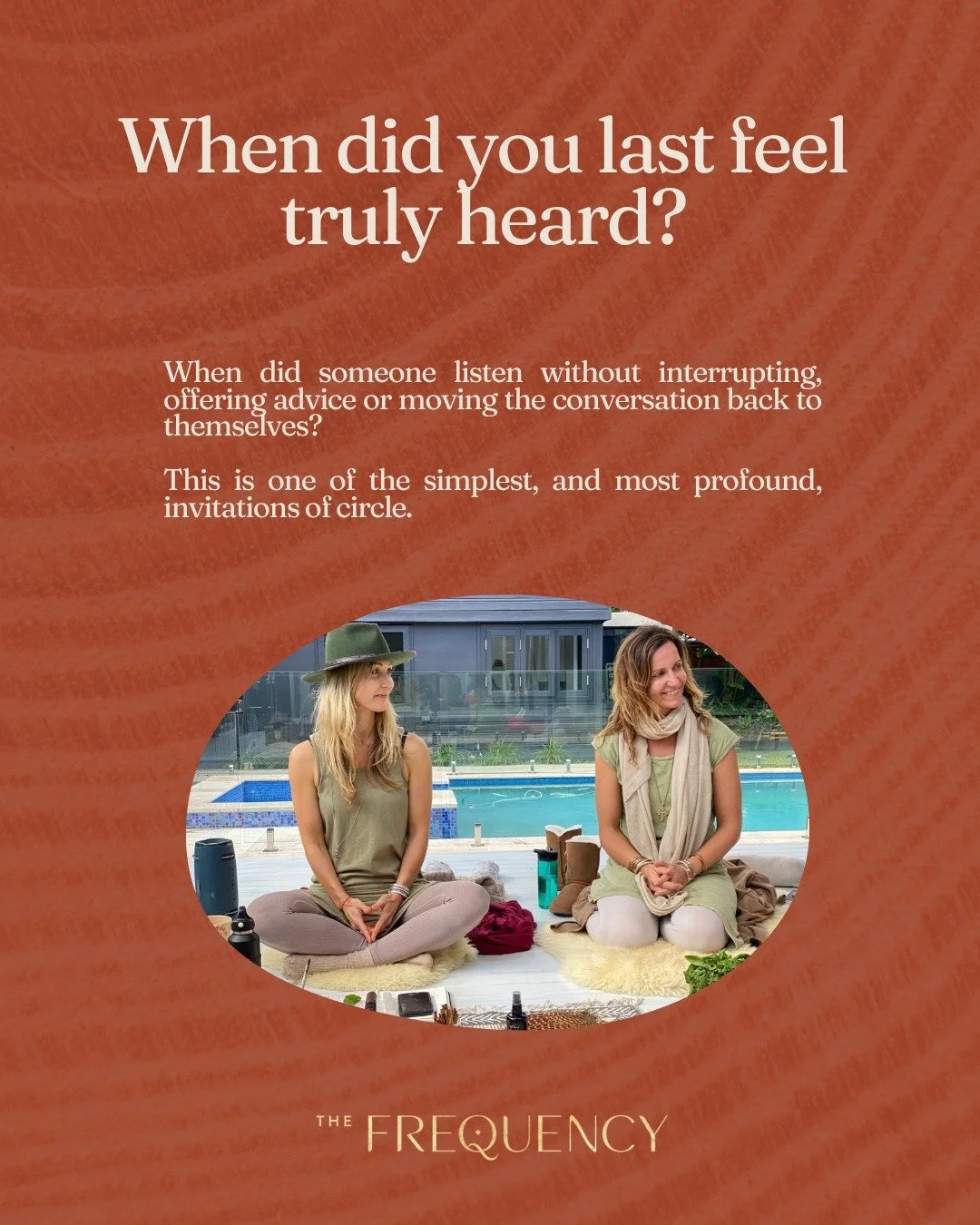 One of the things I return to again and again in my work is how much can shift when people have time to speak and someone is willing to listen.

In my upcoming book, The Initiated, I explore circle and story as essential parts of how we move through 