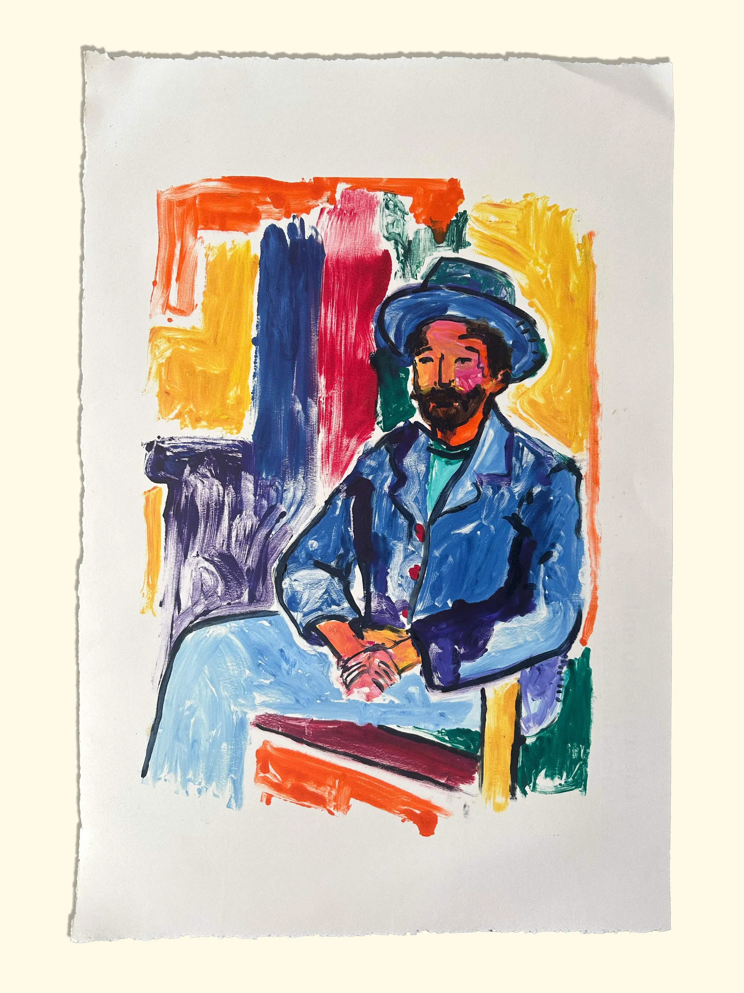 Blue suit at wedding
Oil on cotton rag
420 x 594 mm