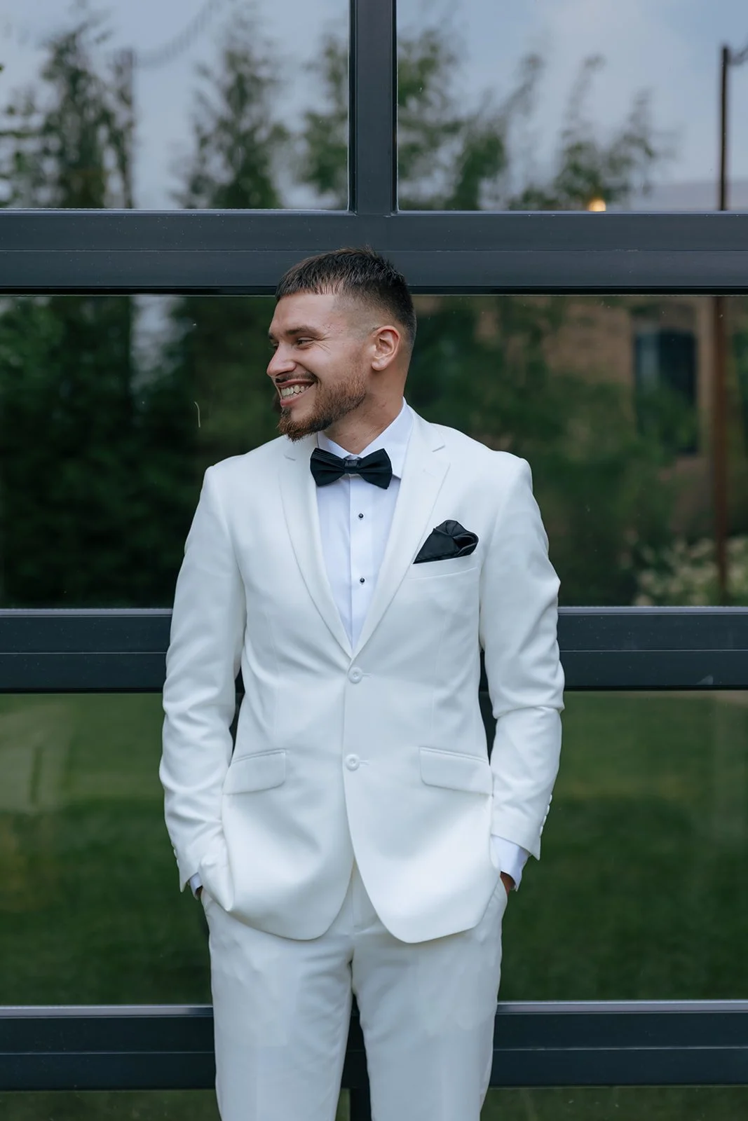 groom portrait at the cannery in eureka illinois