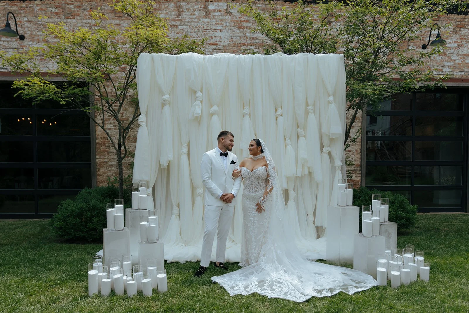 outdoor ceremony backdrop in central illinois