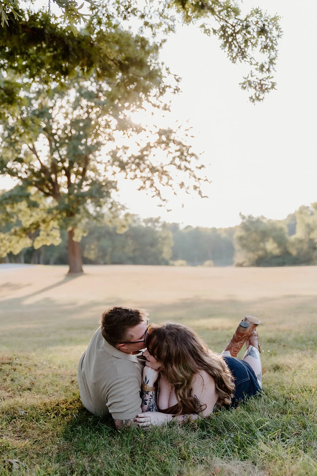 couples session outdoors at McNaughton Park Pekin Illinois