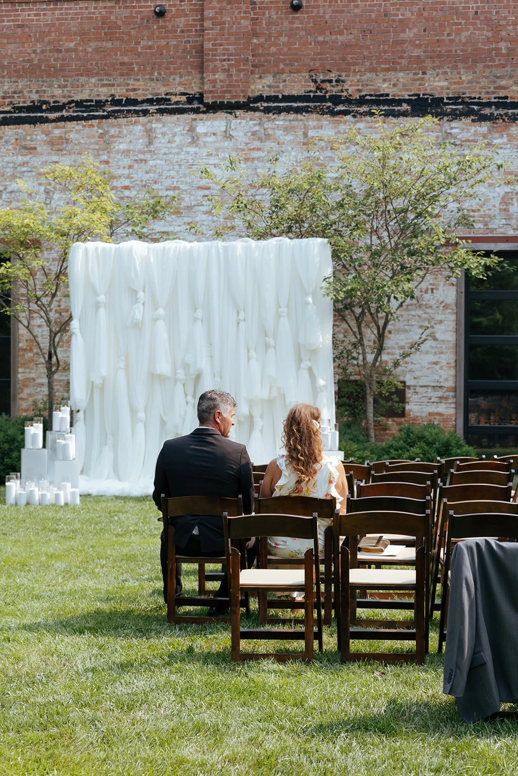 wedding guests at the cannery in central illinois