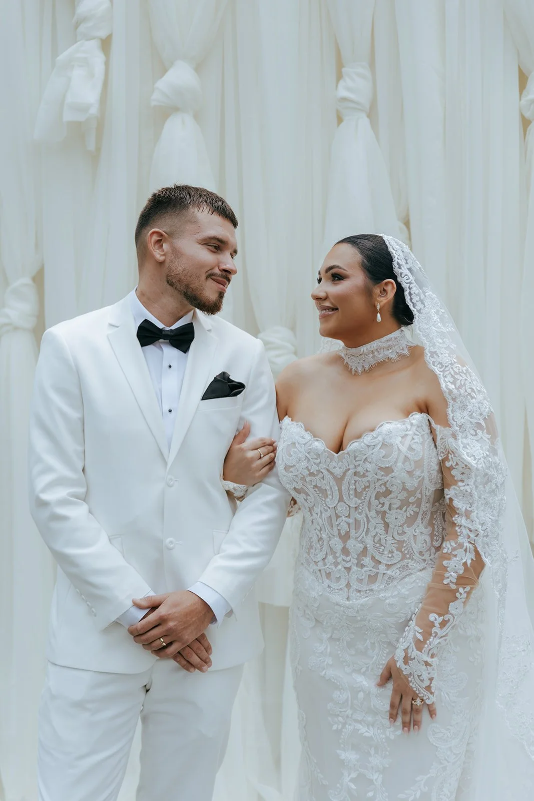 bride and groom during outdoor wedding ceremony Central Illinois