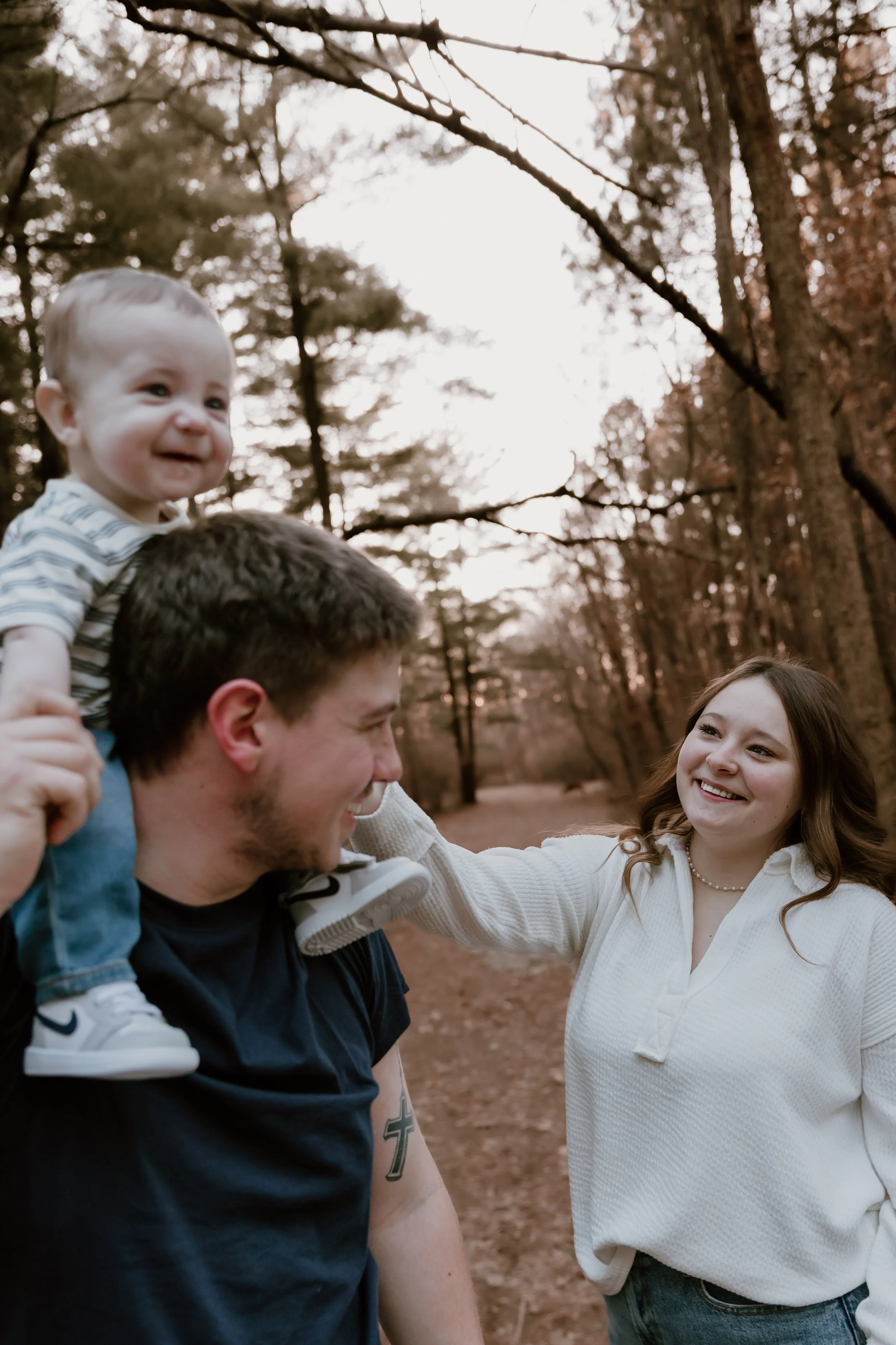 Close-up family photo showing connection during Central Illinois session